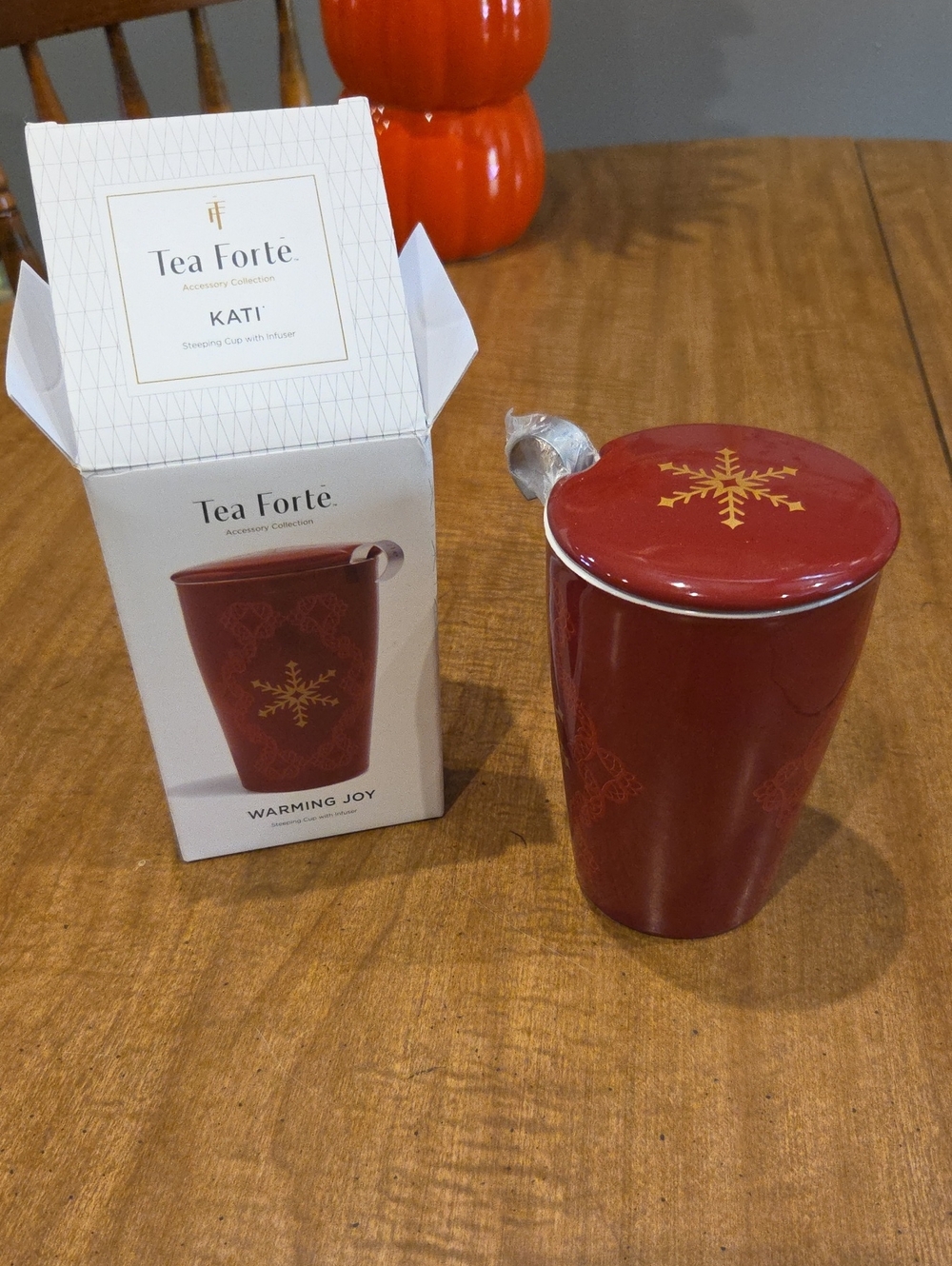 Red 'Warming Joy' Tea Infuser Mug